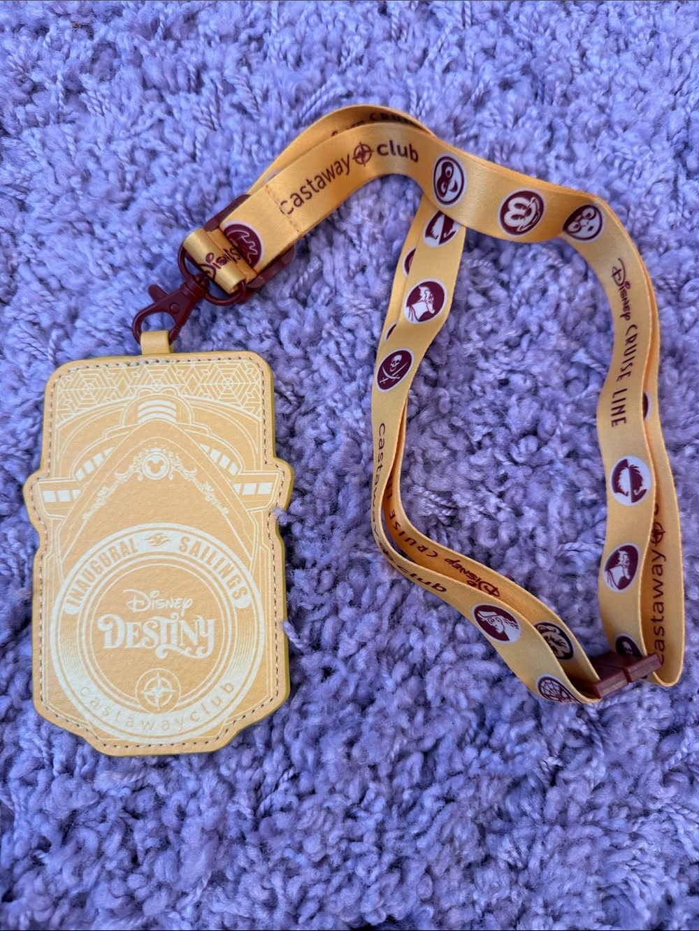 Disney Destiny Cruise Lanyard Inaugural Sailings Gold